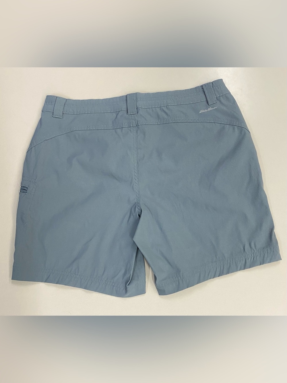 Eddie Bauer Women’s 10 Blue Gray Hiking Trail Nylon Zip Pocket Outdoor Shorts - Picture 3 of 9